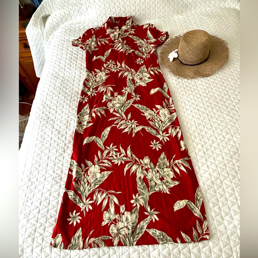 Hawaiian Reserve Collection Tropical Floral Long Dress Size Large